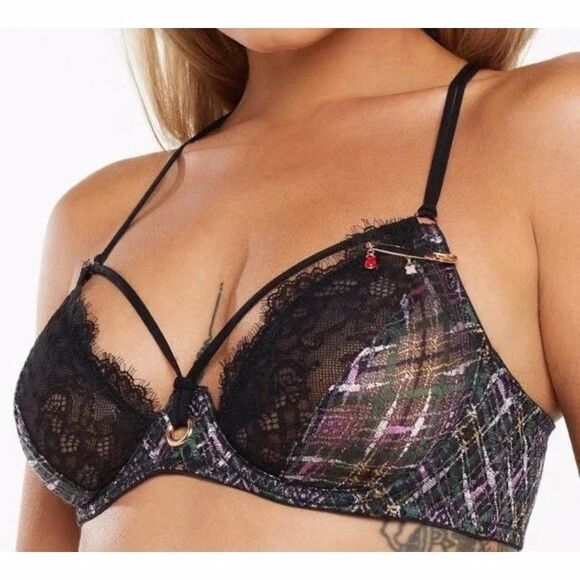 Savage x Fenty Women's Underwire A Little Tart Unlined Bra Hella Plaid Size 34C - Picture 15 of 15